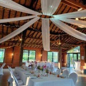 Tenture tissu blanche LED