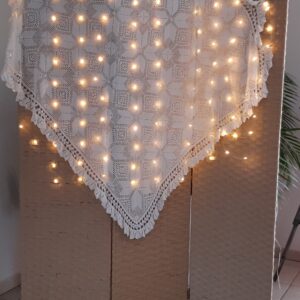 Paravent beige tressé