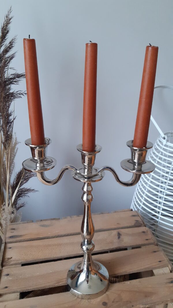 Chandelier argenté 3 branches 26 et 31 cm – Image 5