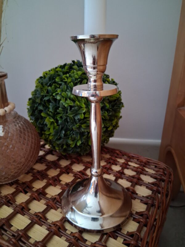 Bougeoir argenté moyen